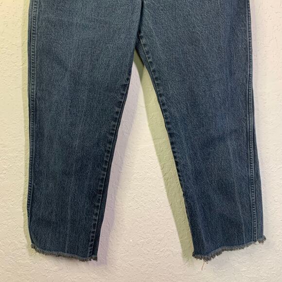 WRANGLER X NASTY GAL‎ Jeans 33 X 26 Cotton Denim Cropped Raw Hem Straight Leg - Picture 5 of 12